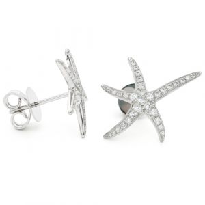 NJ24_9 Seestern Ohrstecker 0,379 ct. Ohrringe 18K