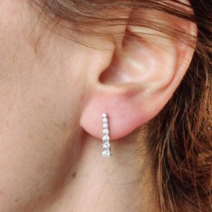 Diamant Ohrstecker Ohrhänger lang Weissgold