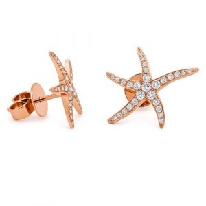 NJ24_14 Seestern Ohrstecker Rosegold 0,37 ct.