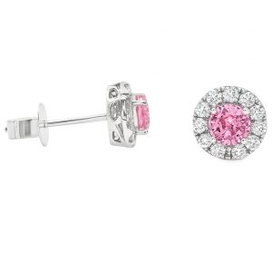 Ohrstecker rosa Saphir Brillanten 18K web3