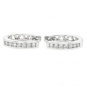 Creolen Weissgold OP24_15 0,254 ct. Brillant Ohrstecker Ohrringe