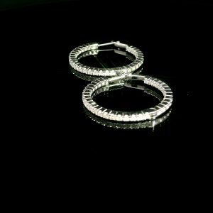 Diamant Ohrringe Creolen 1,10 ct. Weißgold 18K