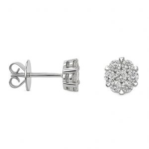 Ohrstecker Illusion mittelgross Weissgold 0,65 ct. Ohrringe