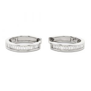 Creolen Baguette Weissgold OP24_16 0,216 ct. Ohrringe 18K