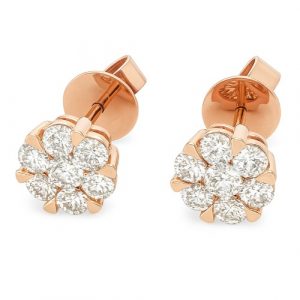Ohrstecker Illusion gross Rosegold 0,90 ct. Brillant Ohrringe 18K